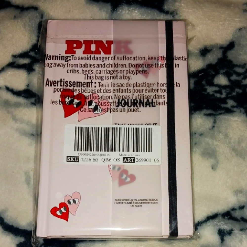 VS Pink Brand New Journal with Heart Accents.